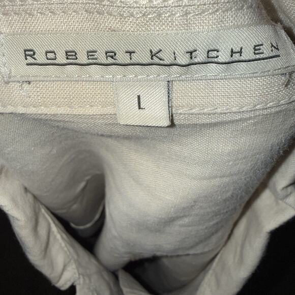 100% Linen Safari Shirt/jacket Utility Coastal Drawstring Waist Roll Tab L EUC - Picture 11 of 13